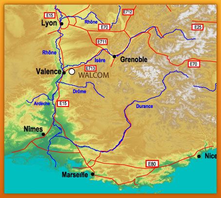 Carte des fruits sur la région Rhône-Alpes